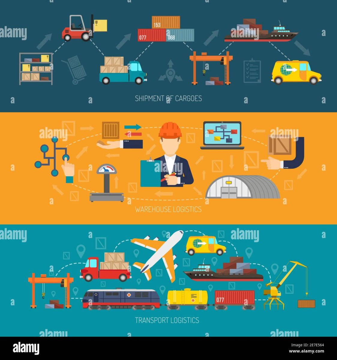 Логистика вектор баннер