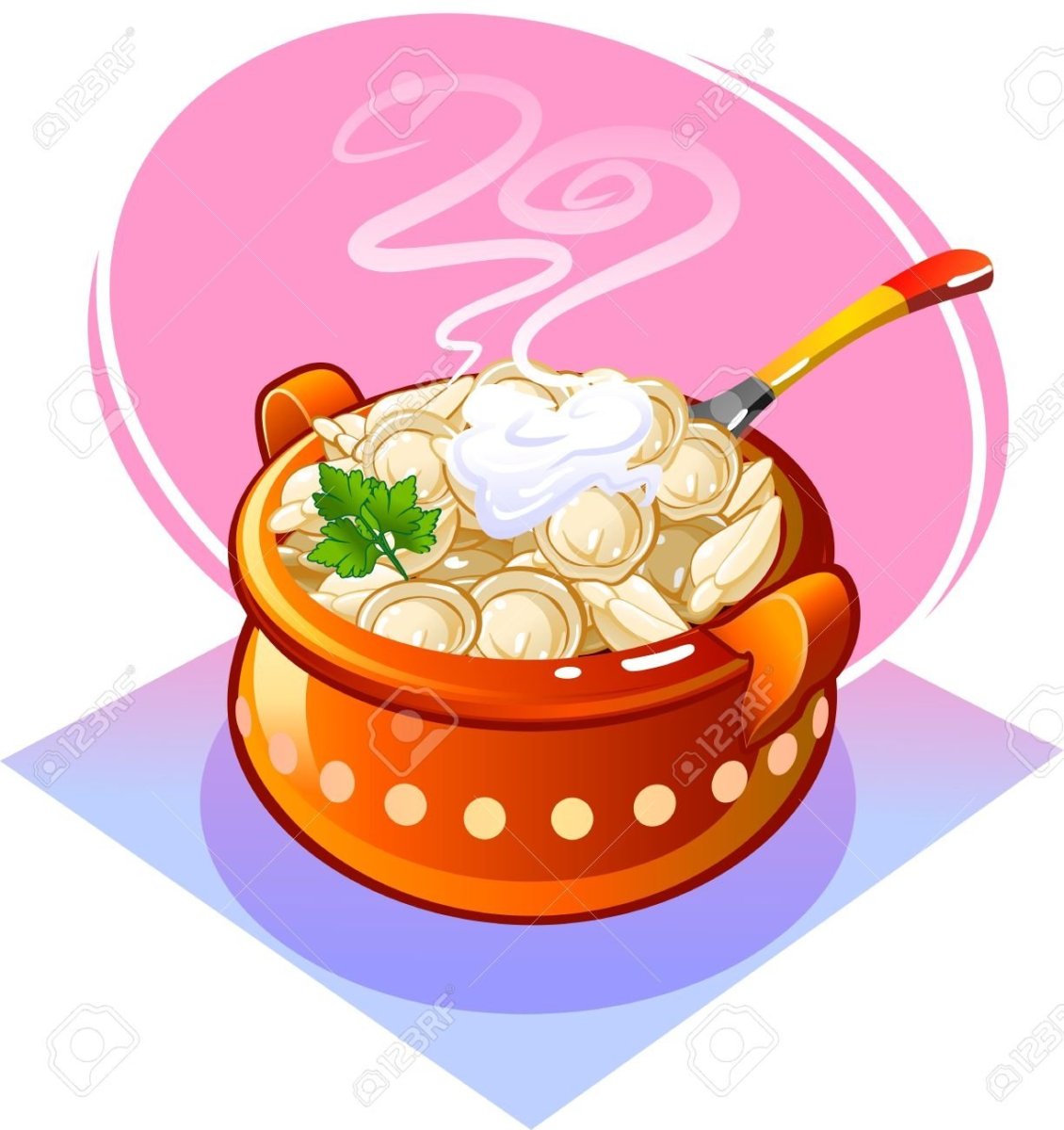 Пельмени в тарелке вектор