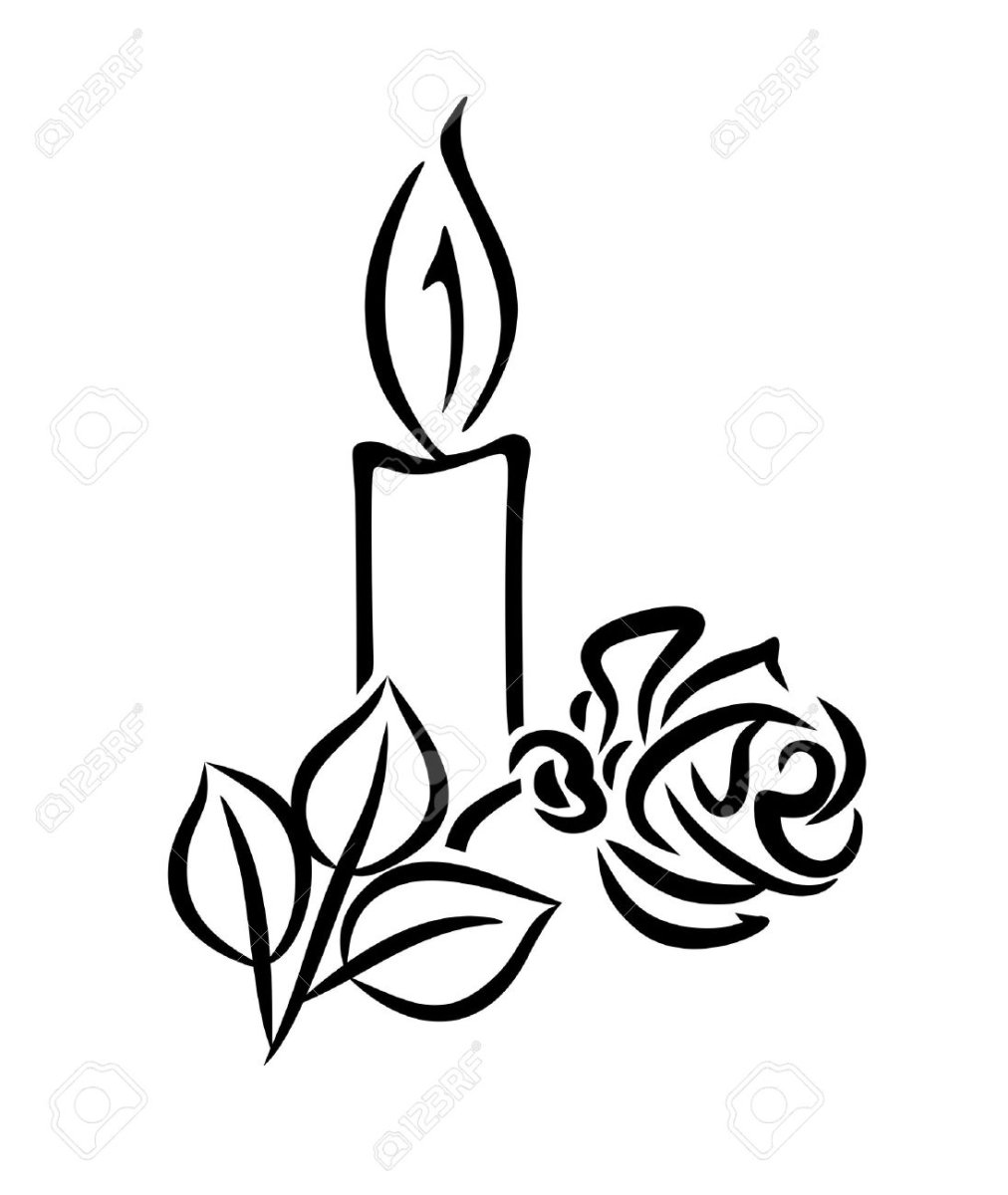 Горящая свеча раскраска