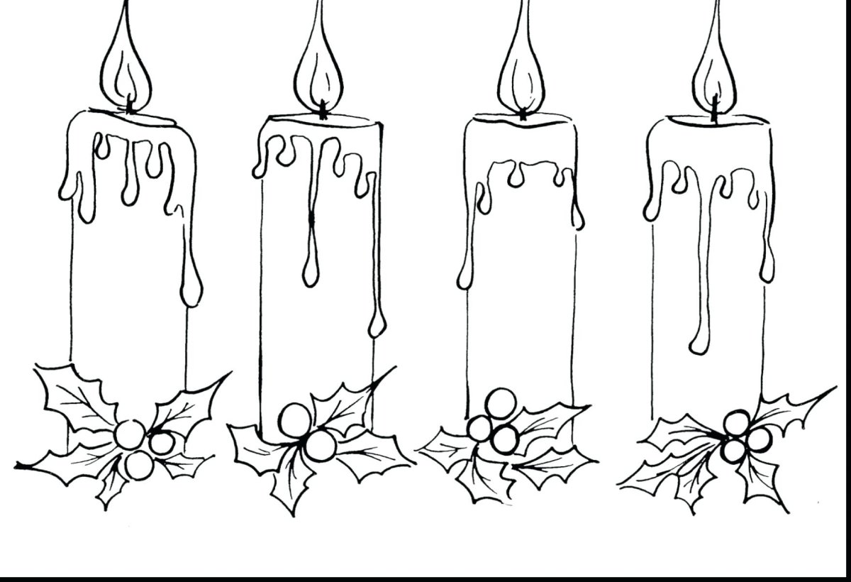 Новогодняя свеча раскраска для детей