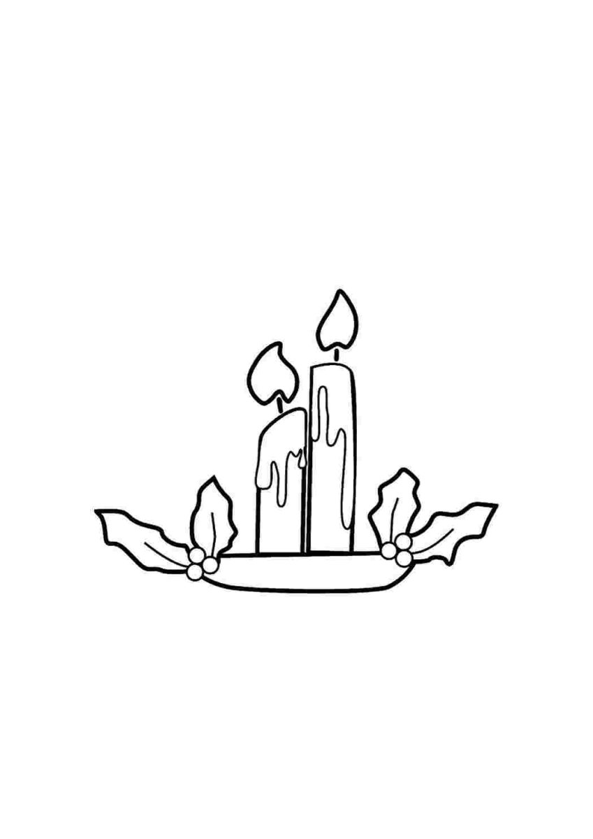Свеча раскраска для детей
