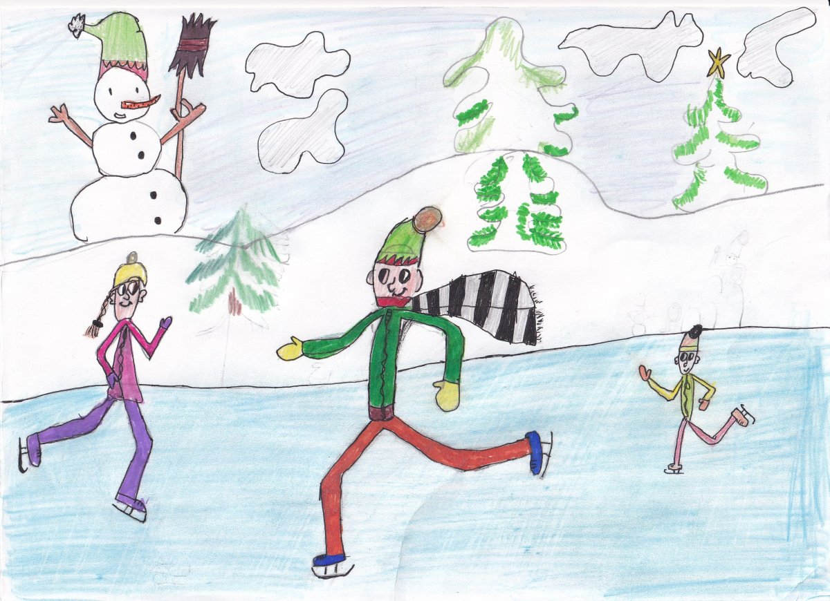 Рисунок 3 класс рисование зимние забавы