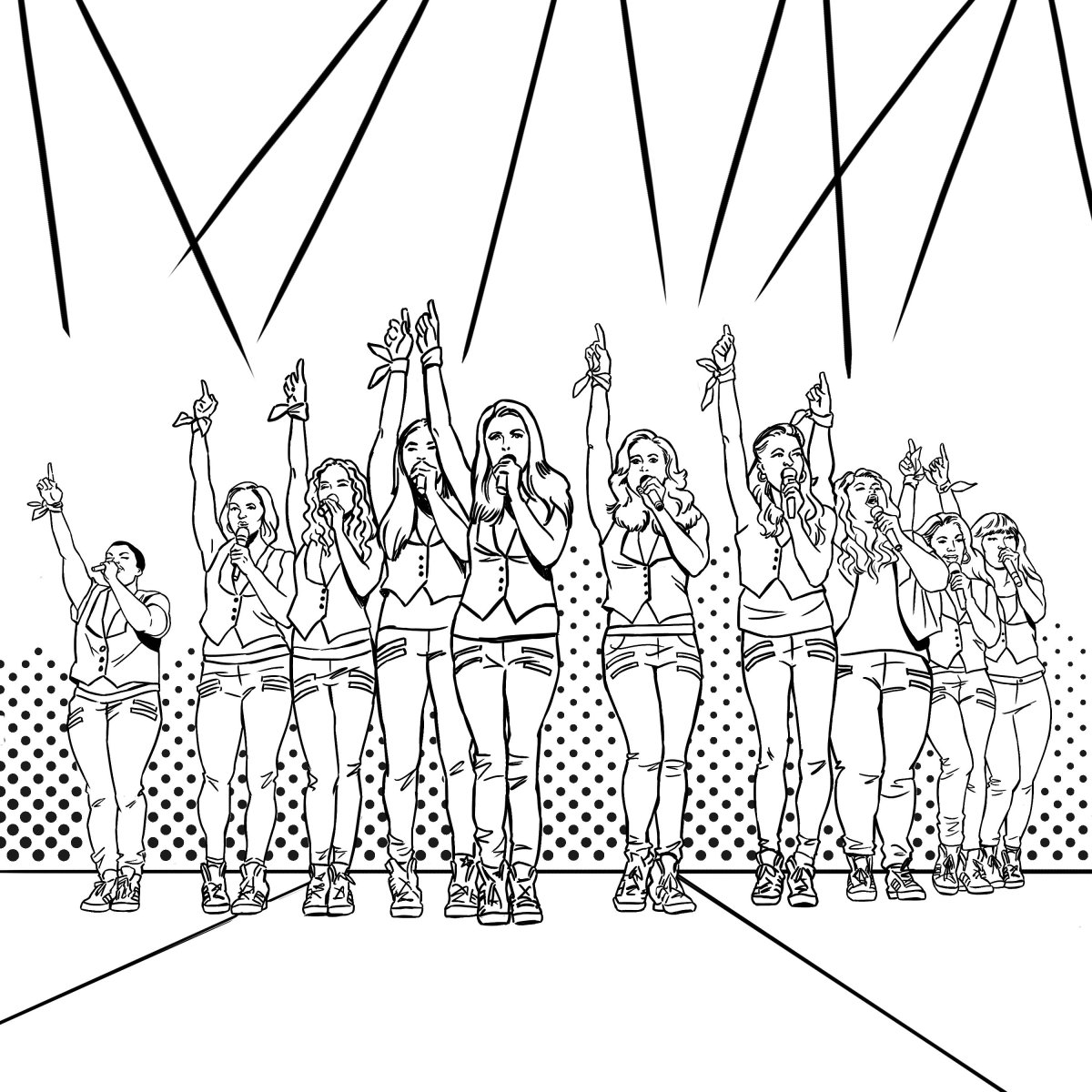 Черлидинг рисунок карандашом