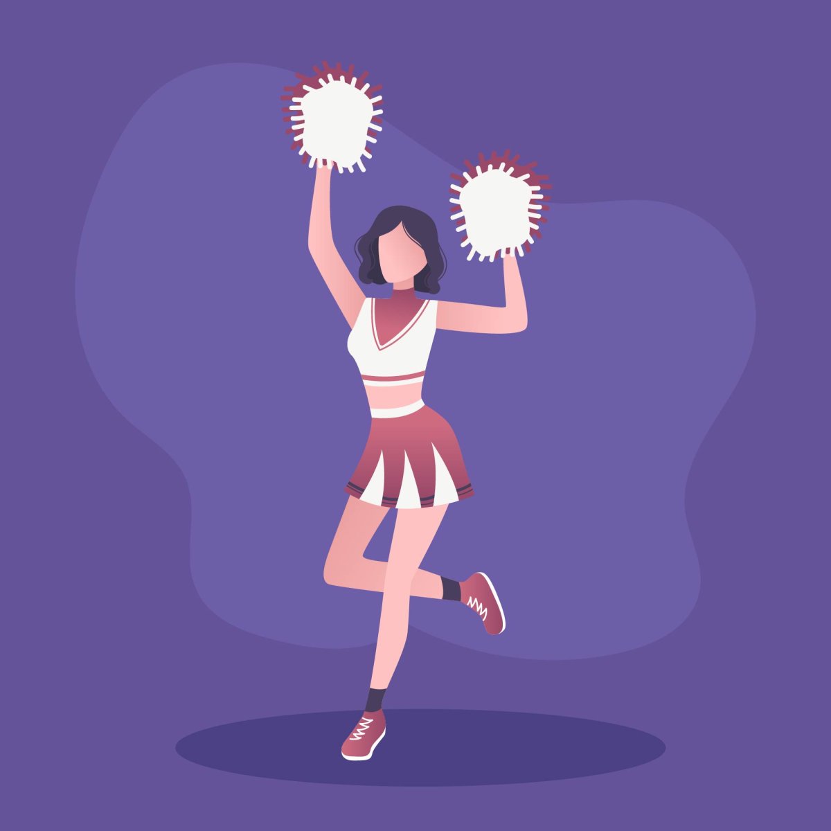 Чирлидерша в прыжке силуэт