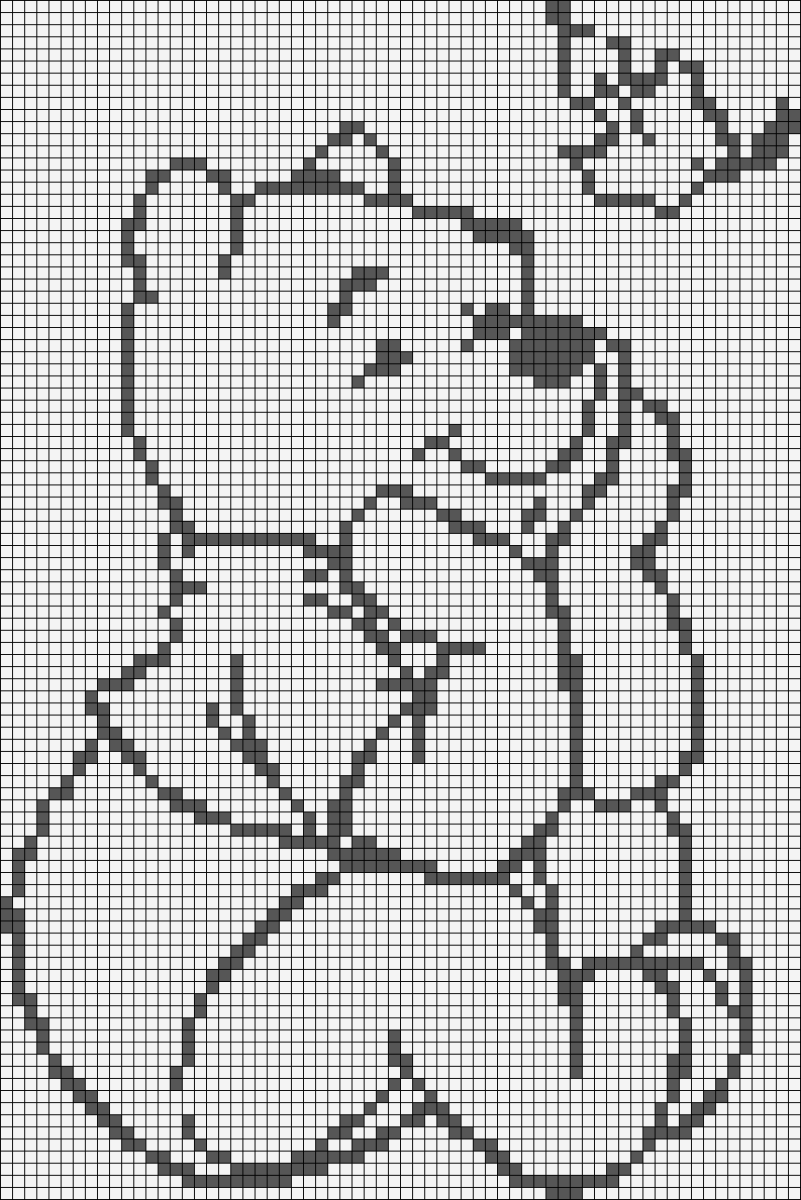 Схема вышивки медведь крестиком
