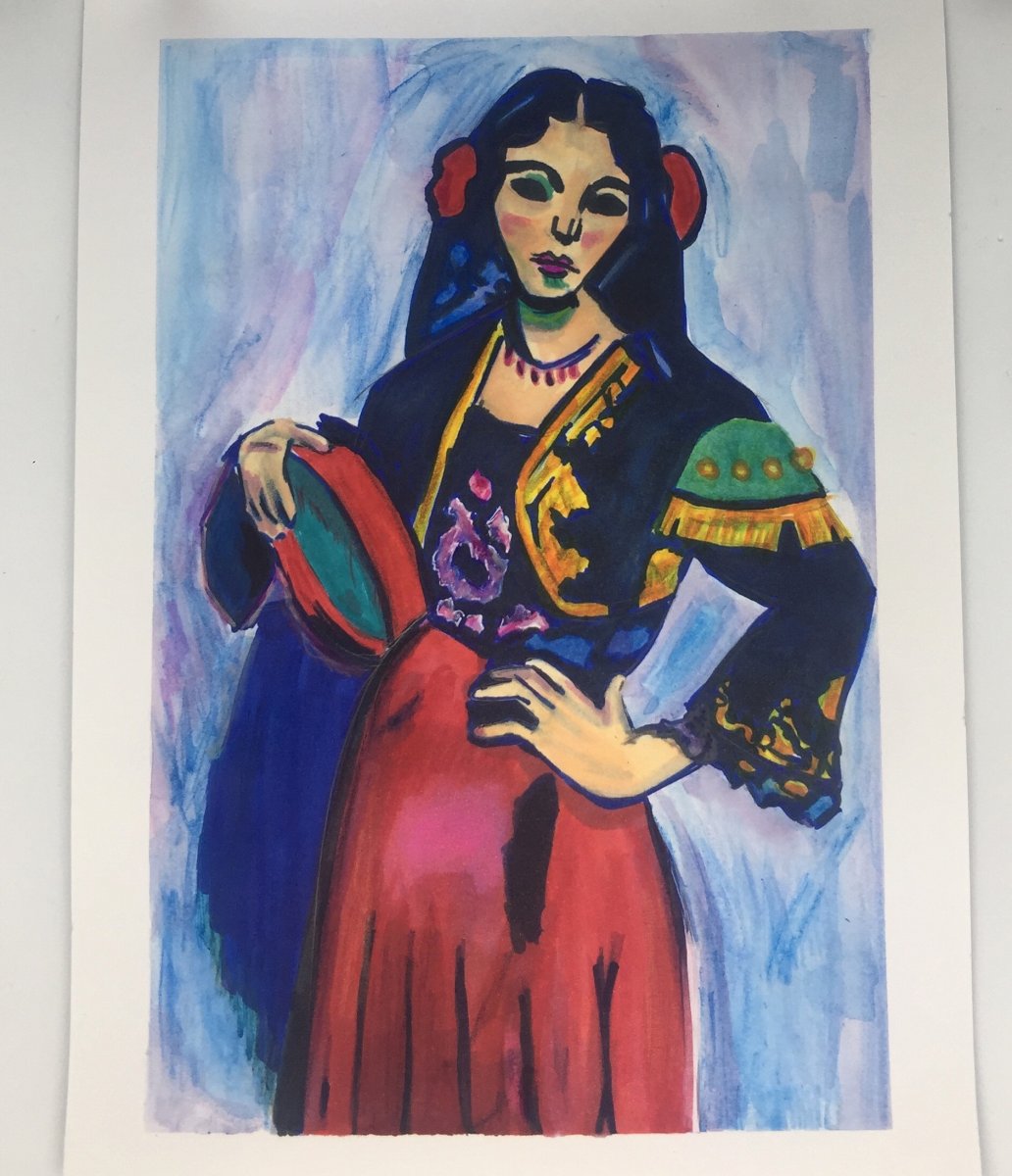 Матисс испанка с бубном 1909