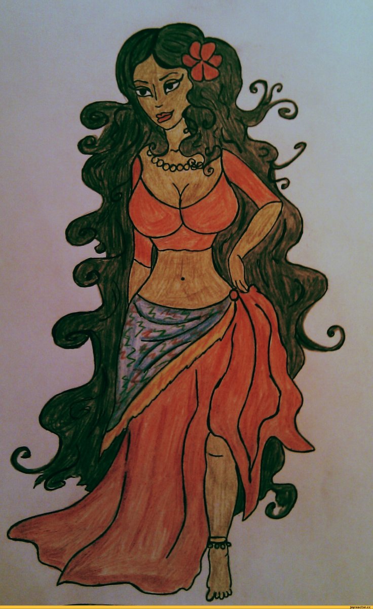 Красивая цыганка рисунок