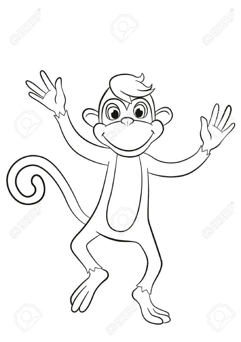 Прыгающая обезьянка рисунок