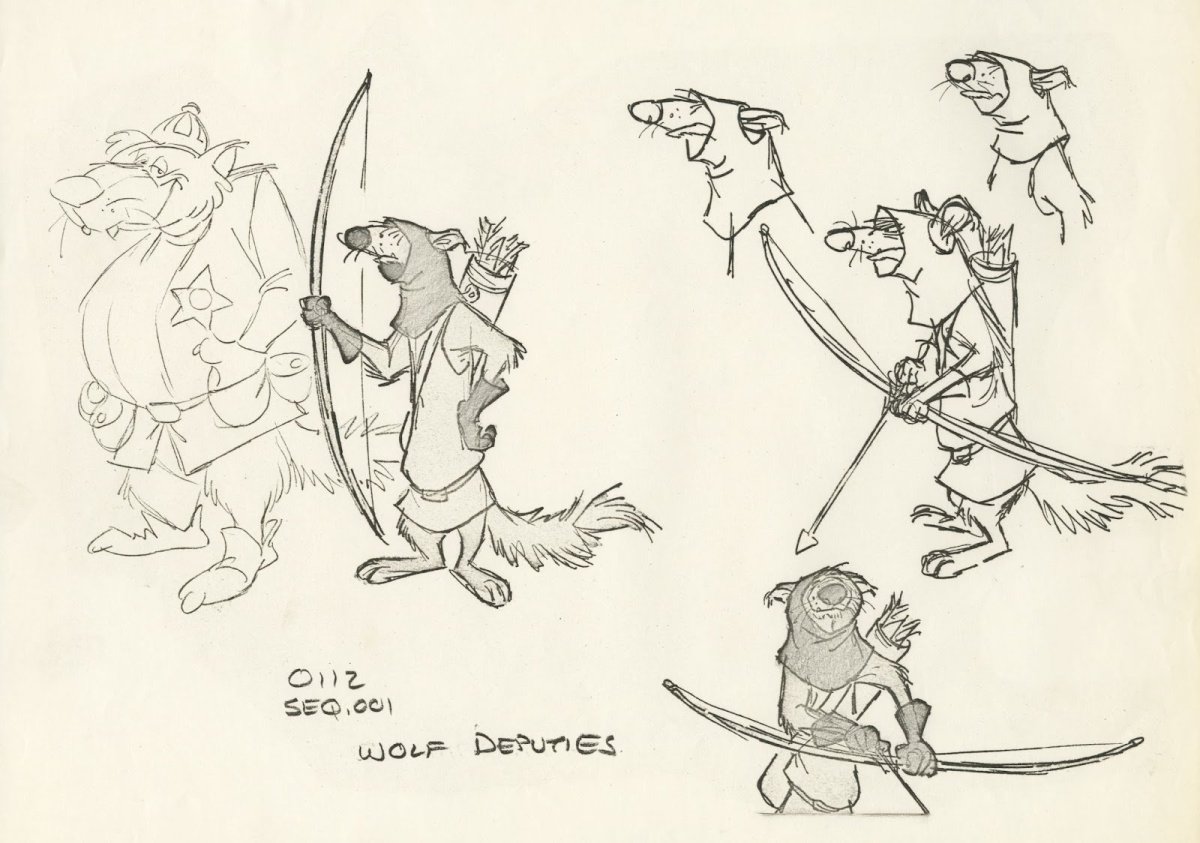 Робин Гуд Дисней зарисовки