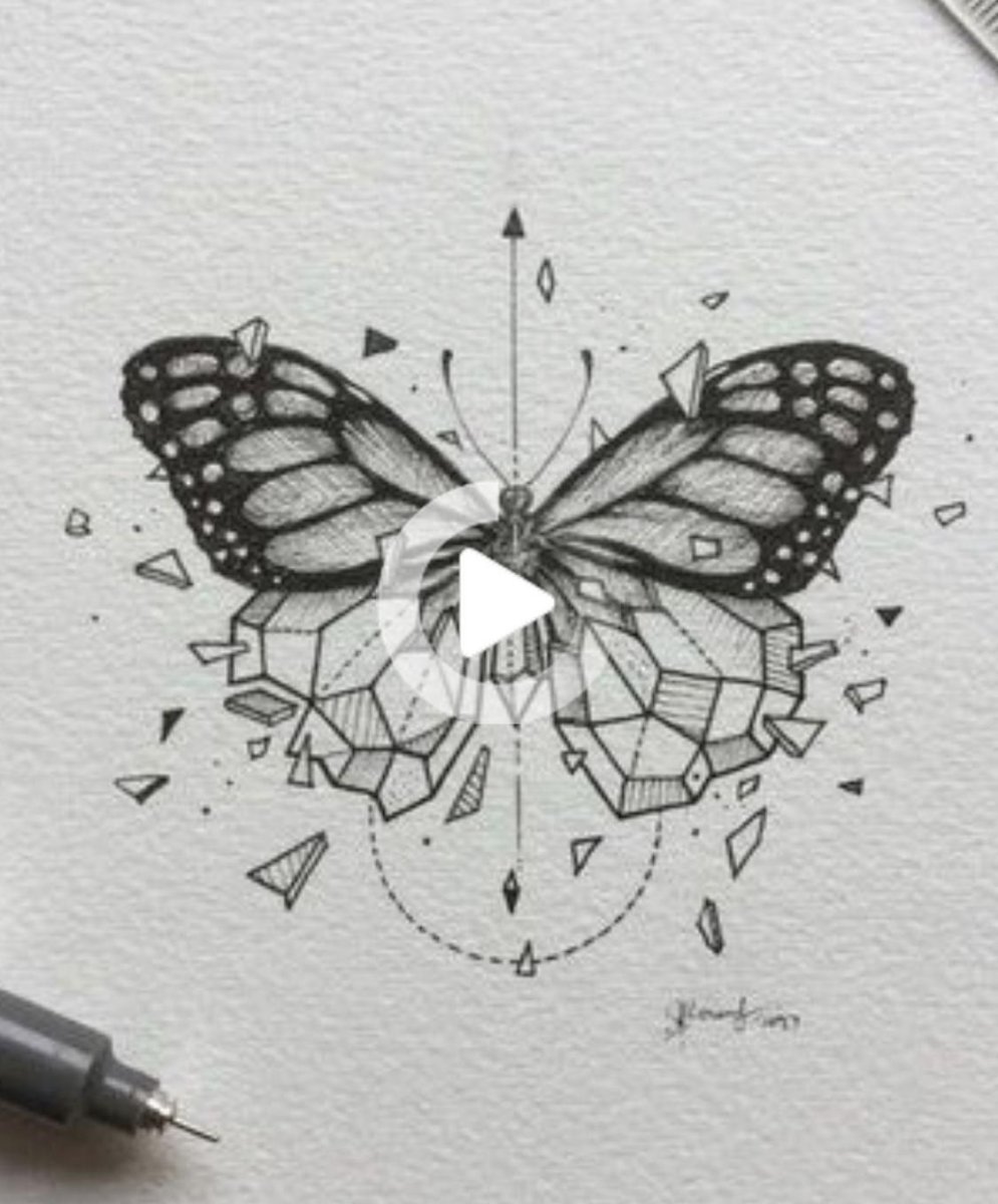 Бабочка тату эскиз