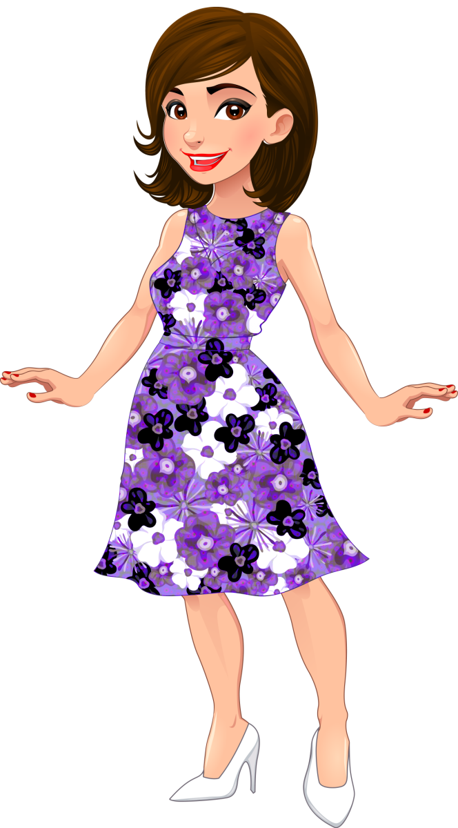 Девочка с сумкой мультяшная