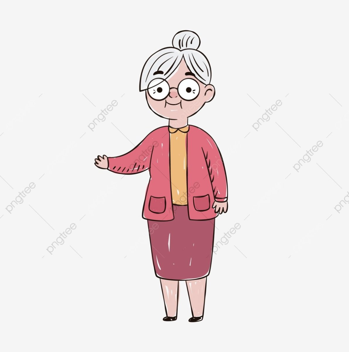 Пожилая женщина мультяшная