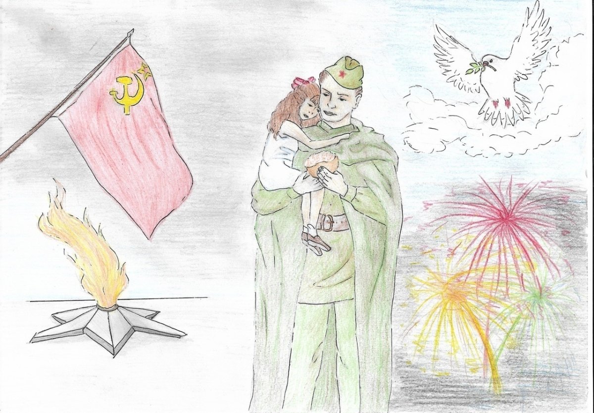 Венок на день Победы рисунок