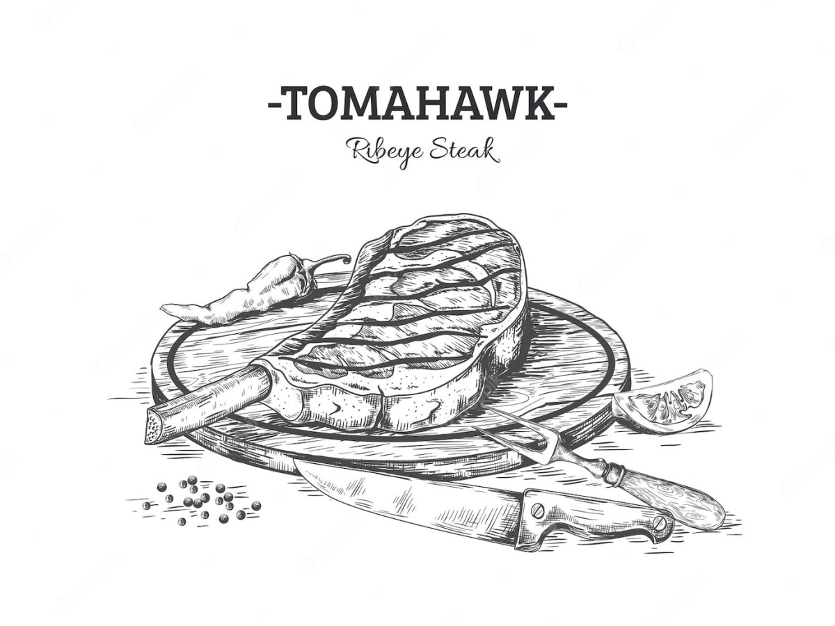 Стейк эскиз вектор