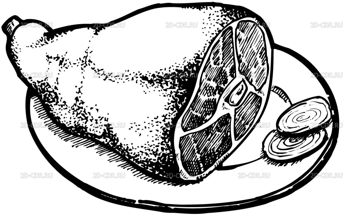 Рулька нарисованная