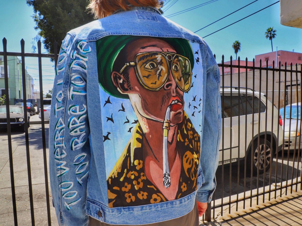 Джинсовка с рисунком на спине мужские