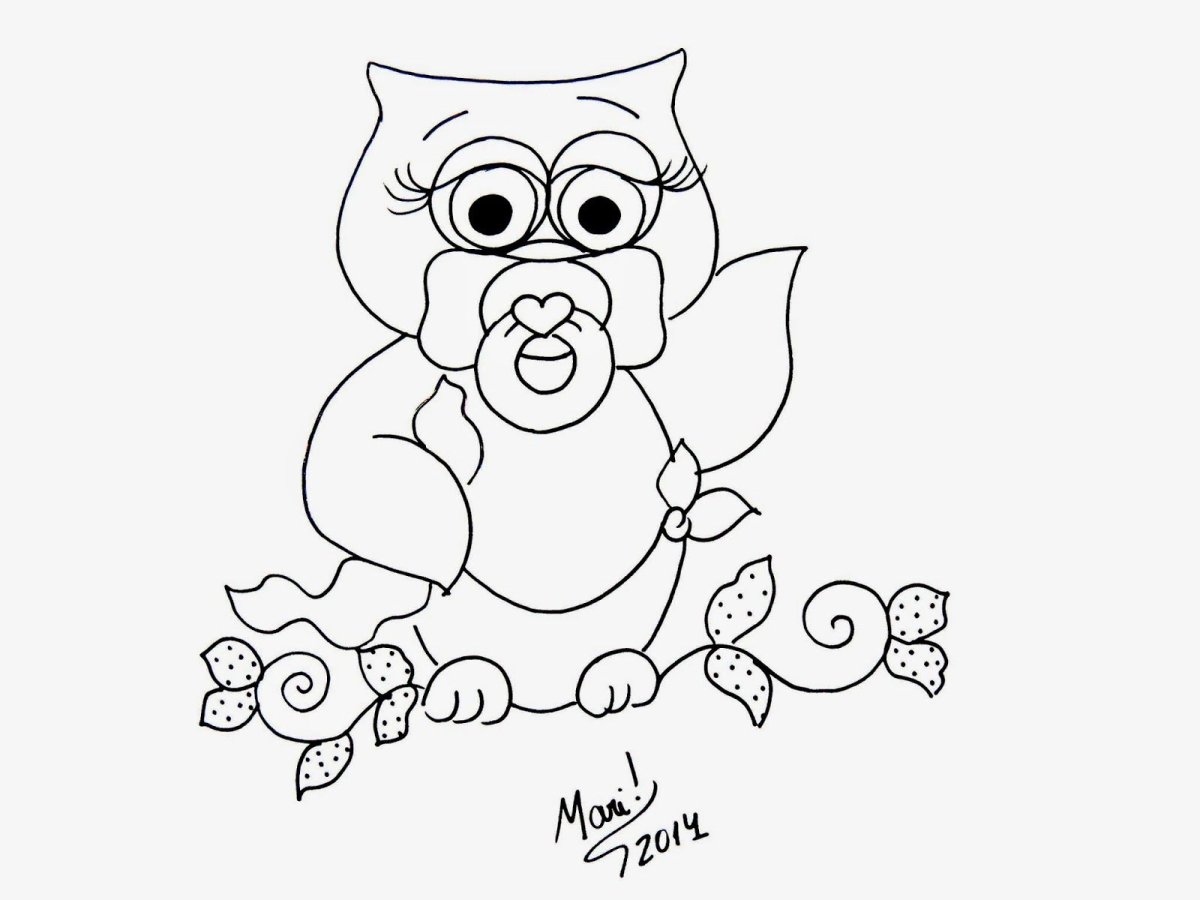 Семья сов раскраска