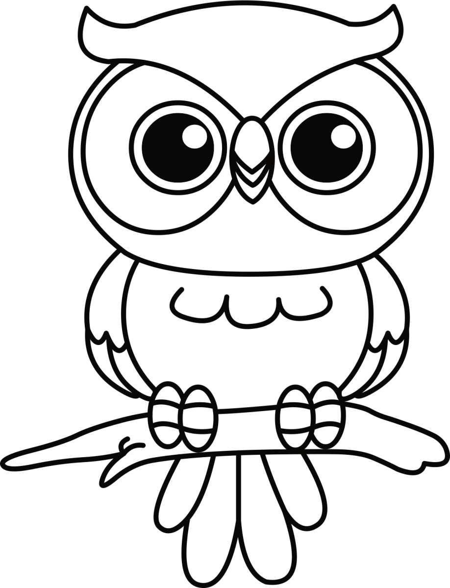 Раскраска семья совушек