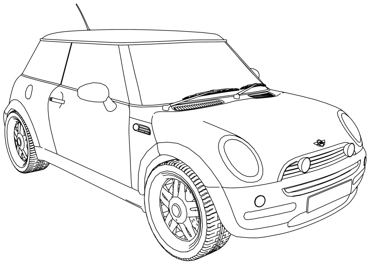 Раскраска мини Купер Кантримен