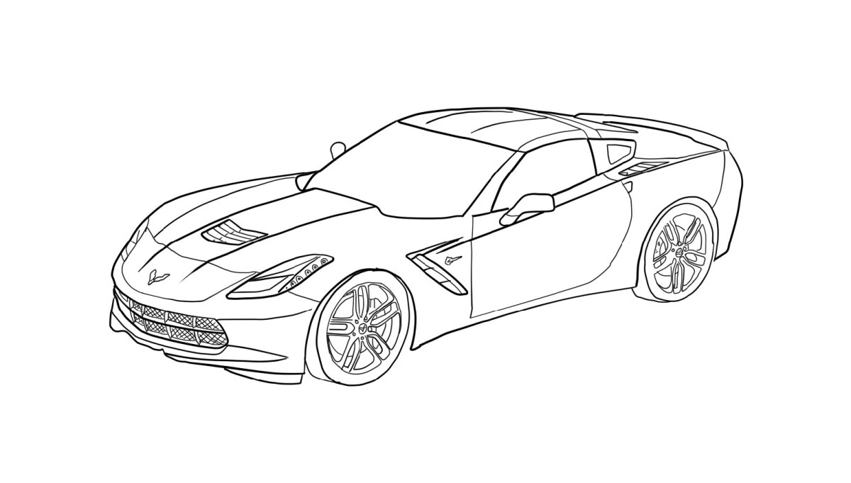 Chevrolet Corvette c7 раскраска