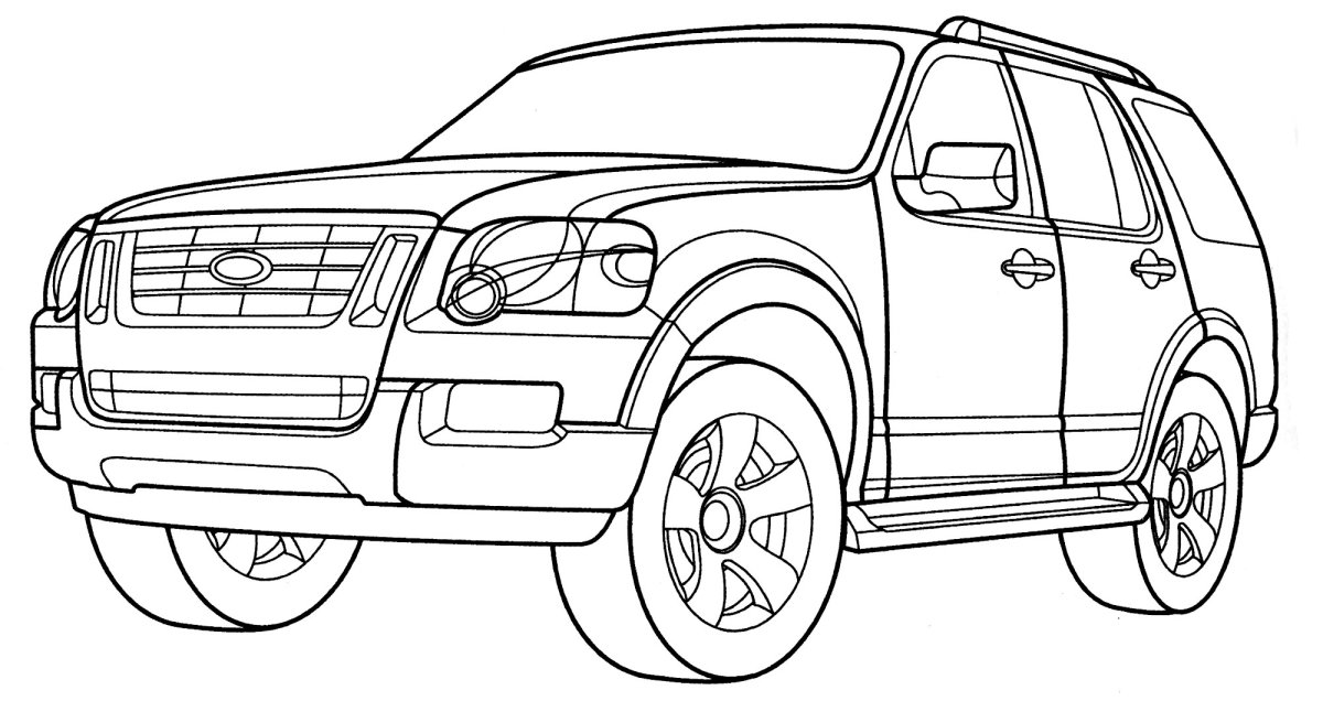 Раскраска Форд эксплорер 2008