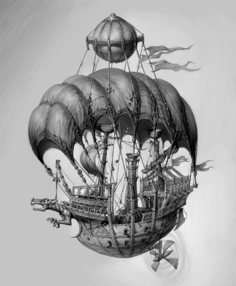 Дирижабль стимпанк