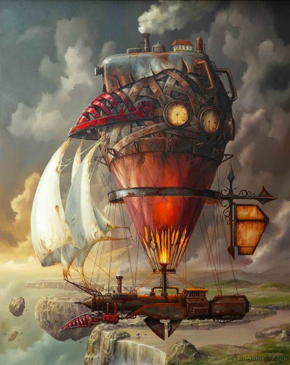 Дирижабль стимпанк дизельпанк