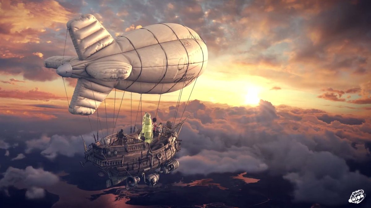Летающие корабли дирижабль стимпанк