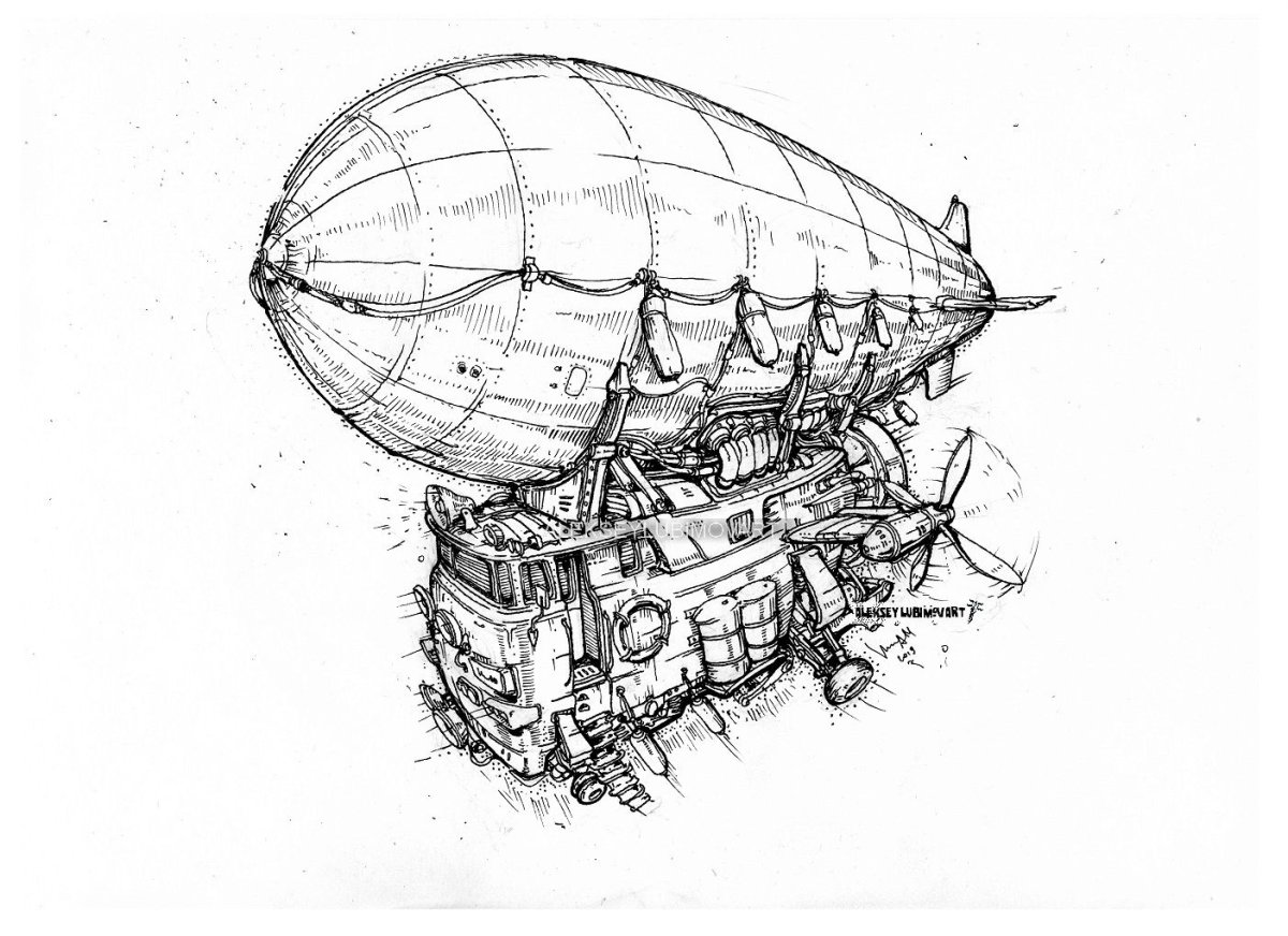 Дирижабль стимпанк арт
