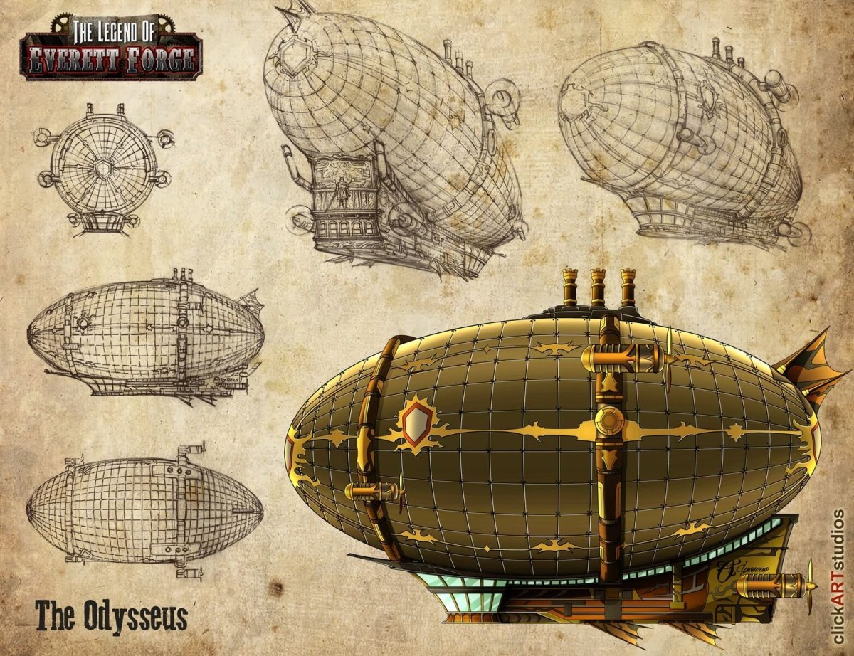 Дирижабль стимпанк дизельпанк чертежи