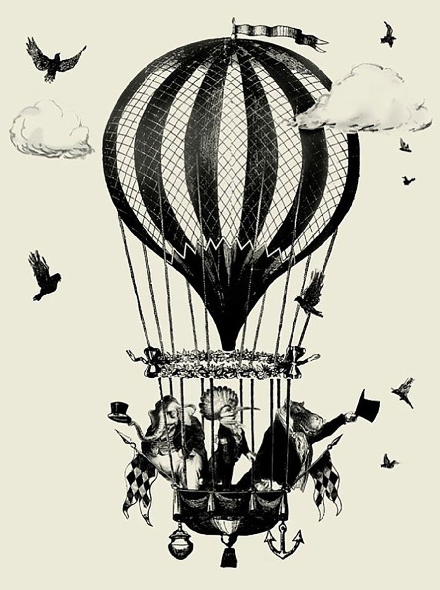 Воздушный шар чб