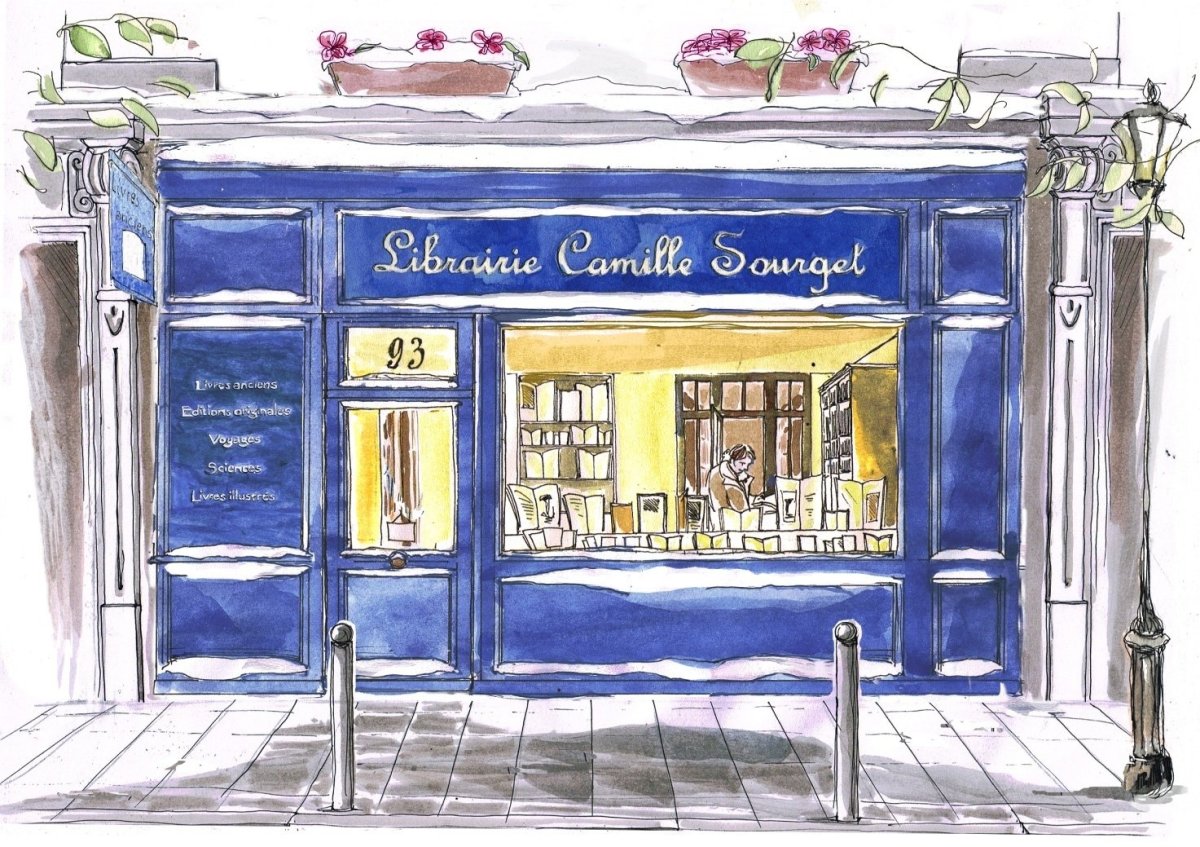 Витрина магазина карандашом