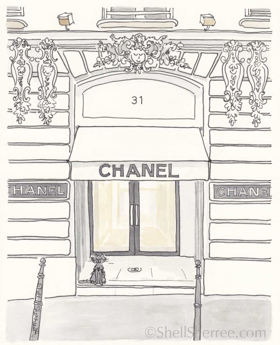 Витрина магазина рисунок карандашом