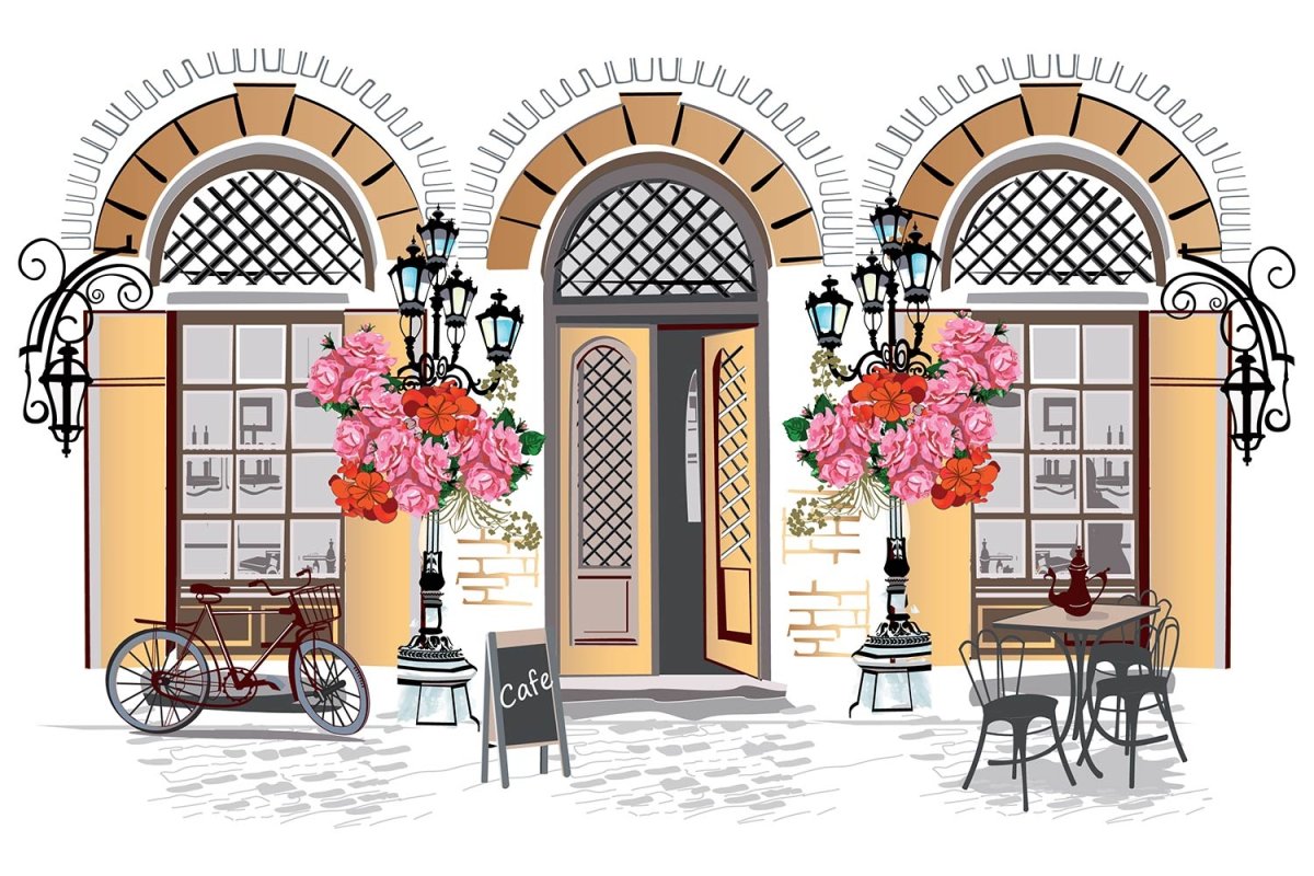 Витрина кафе Векторная иллюстрация