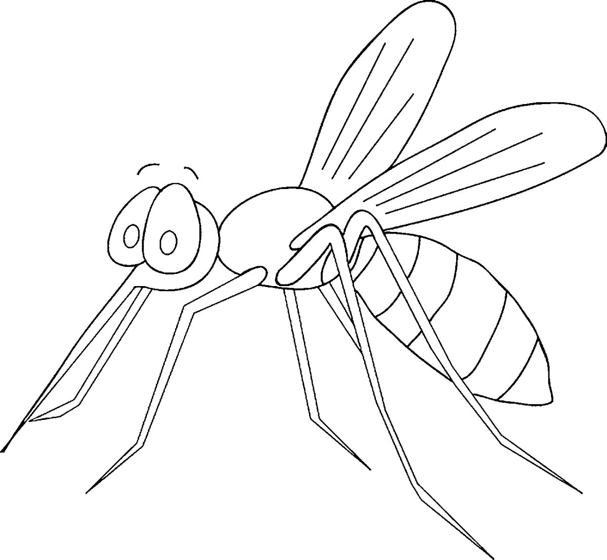 Комар раскраска для детей