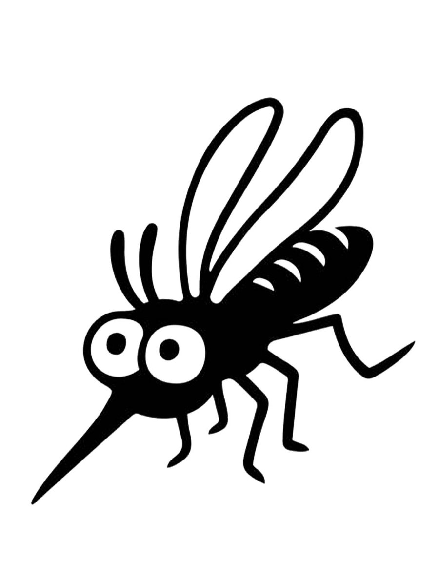 Комар мультяшный черно белый