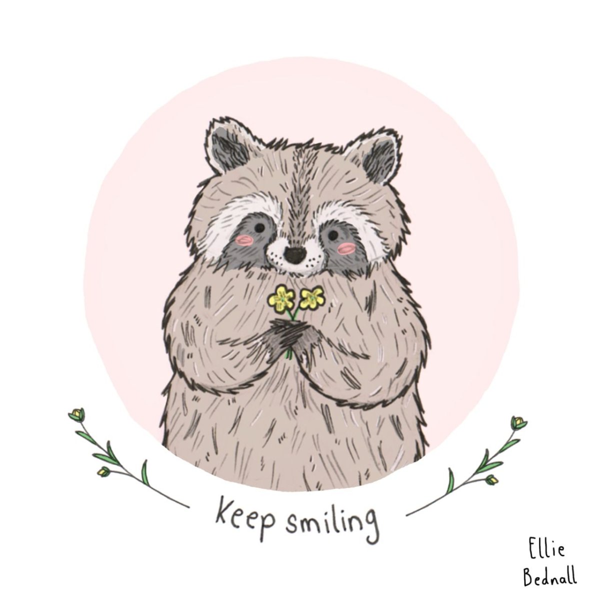 Рисунок милого енотика