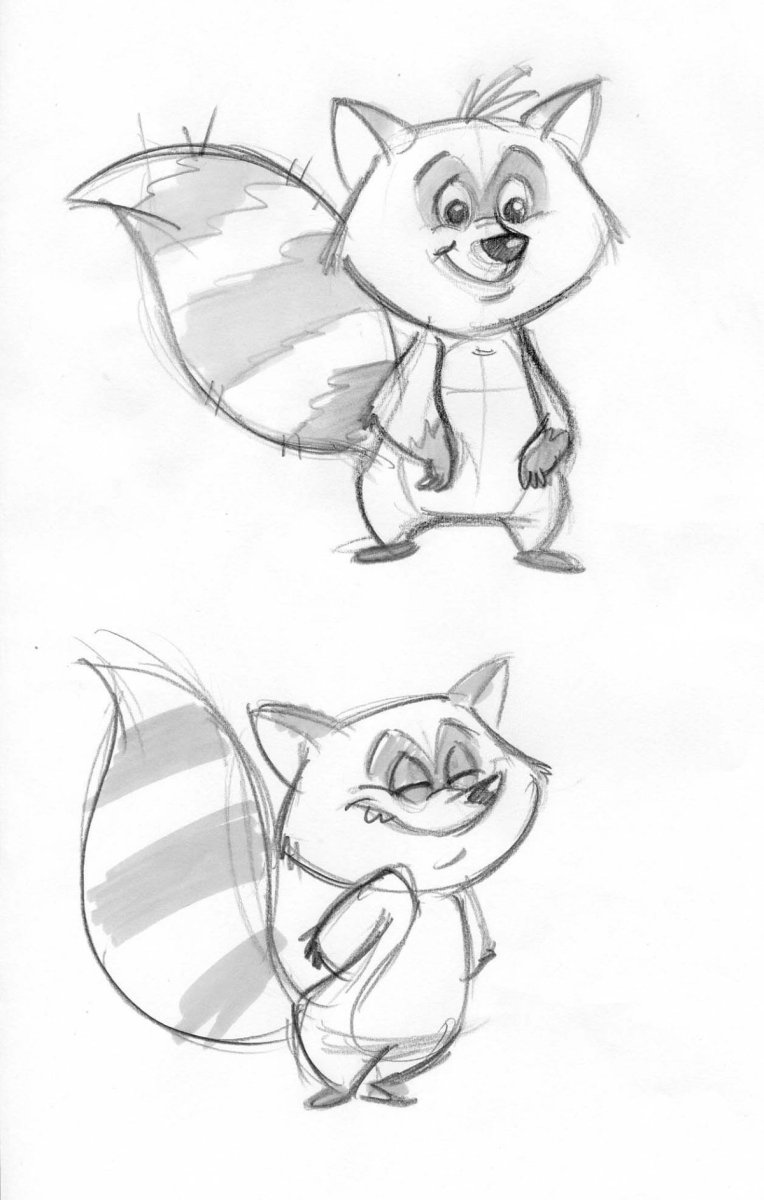 Енот рисунок карандашом для срисовки