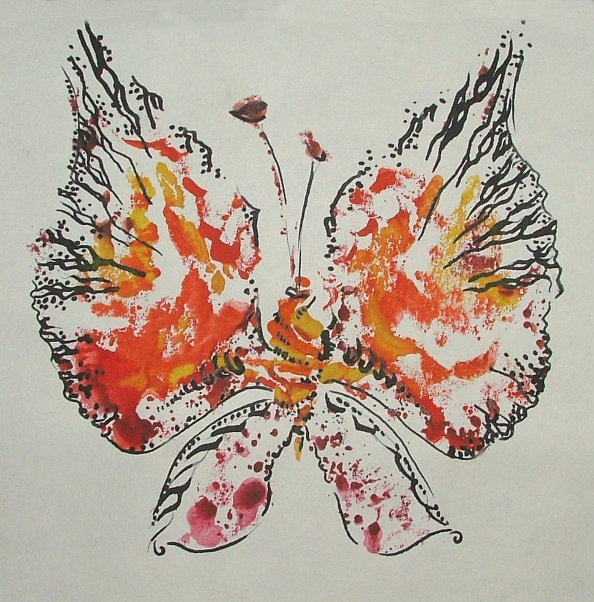 Рисование бабочка монотипия