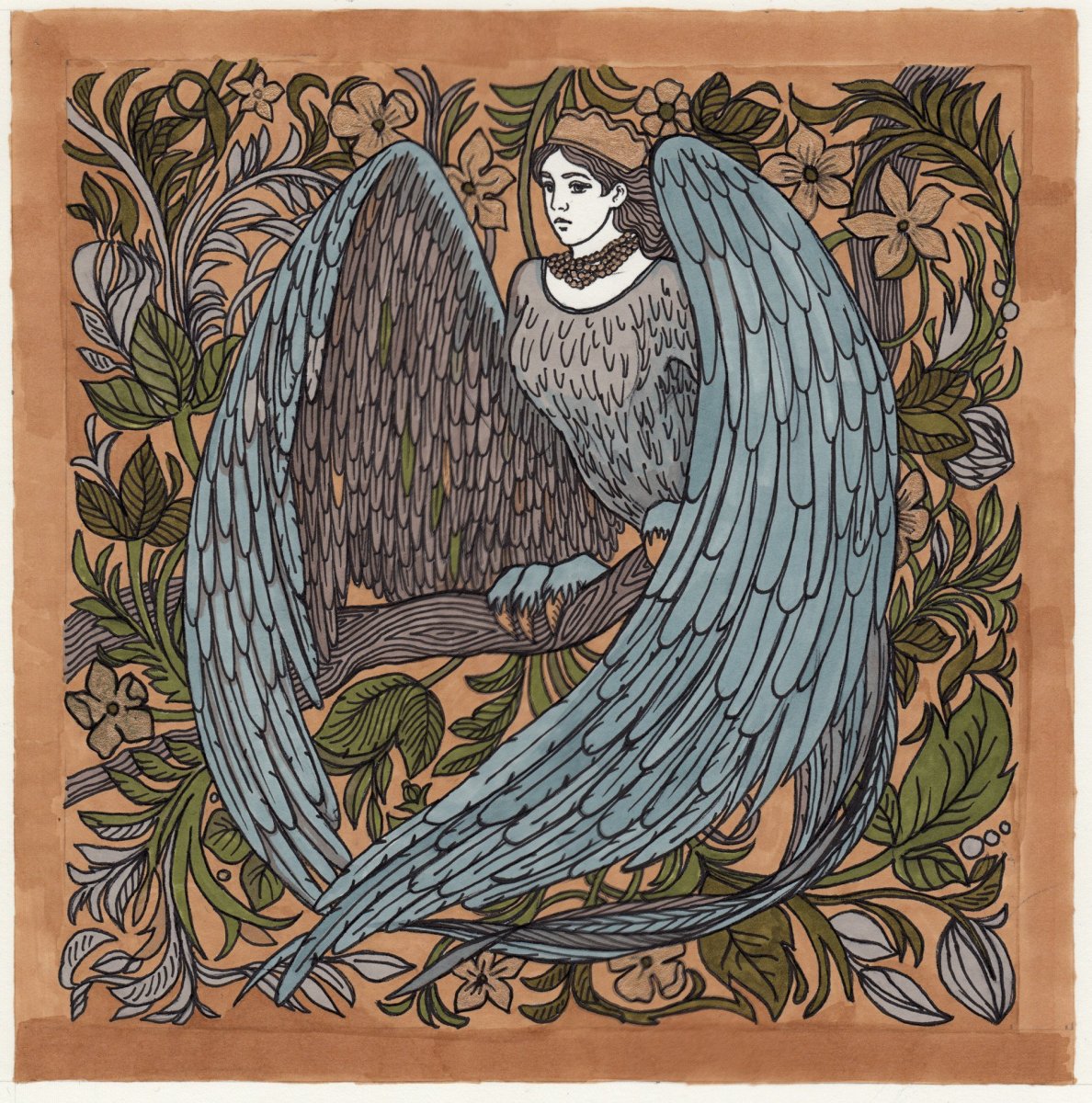 Сирин алконост Гамаюн тату