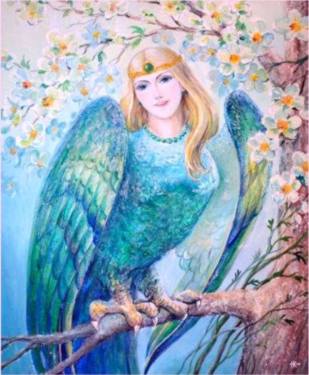 Пермогорская роспись птица Сирин