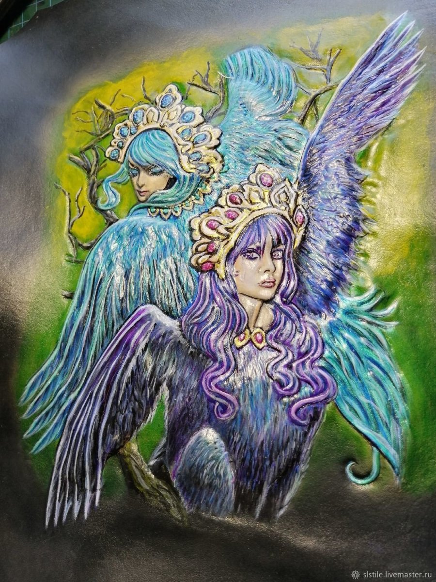 Птица Сирин батик