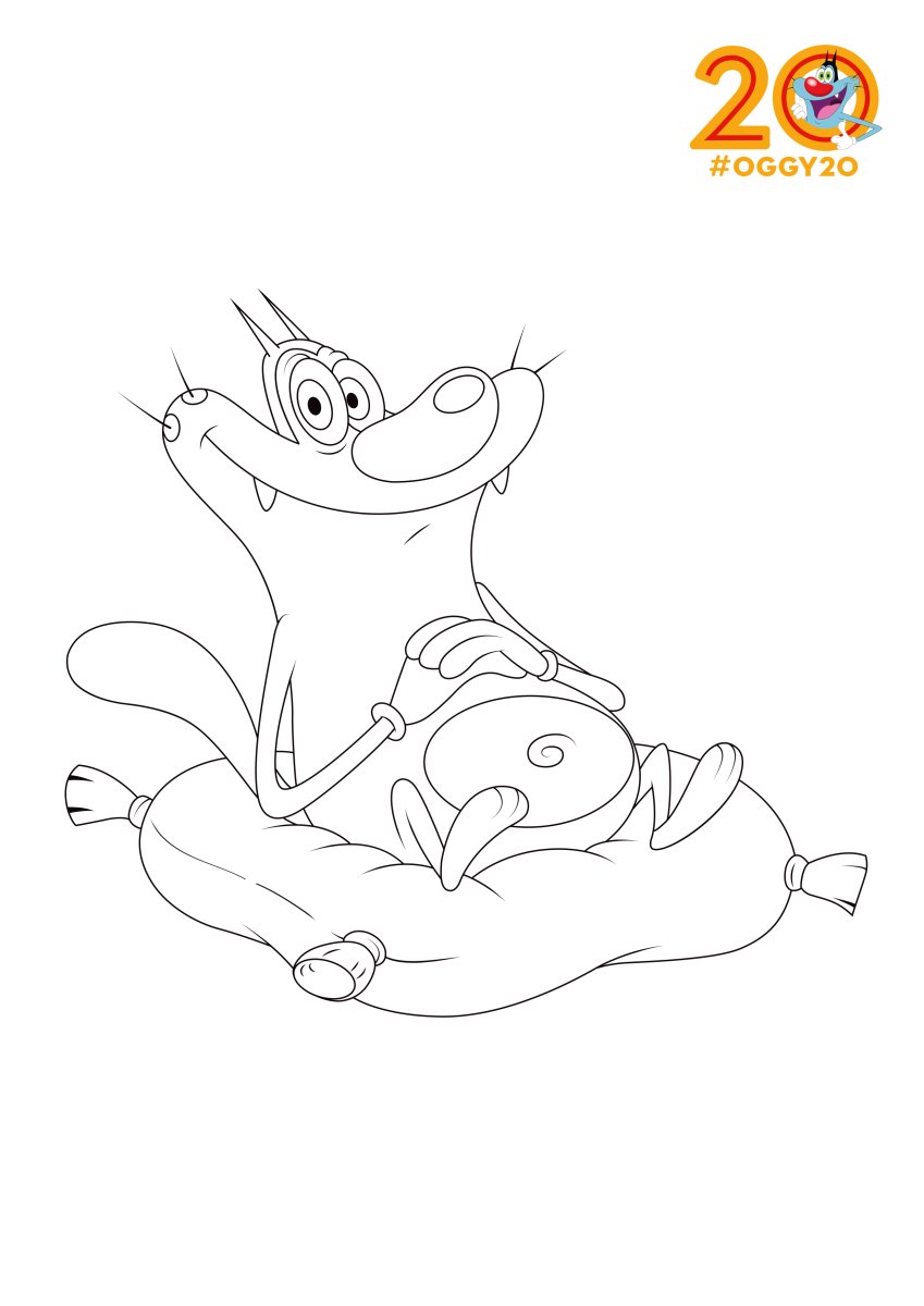 Раскраска Диди Огги и кукарачи