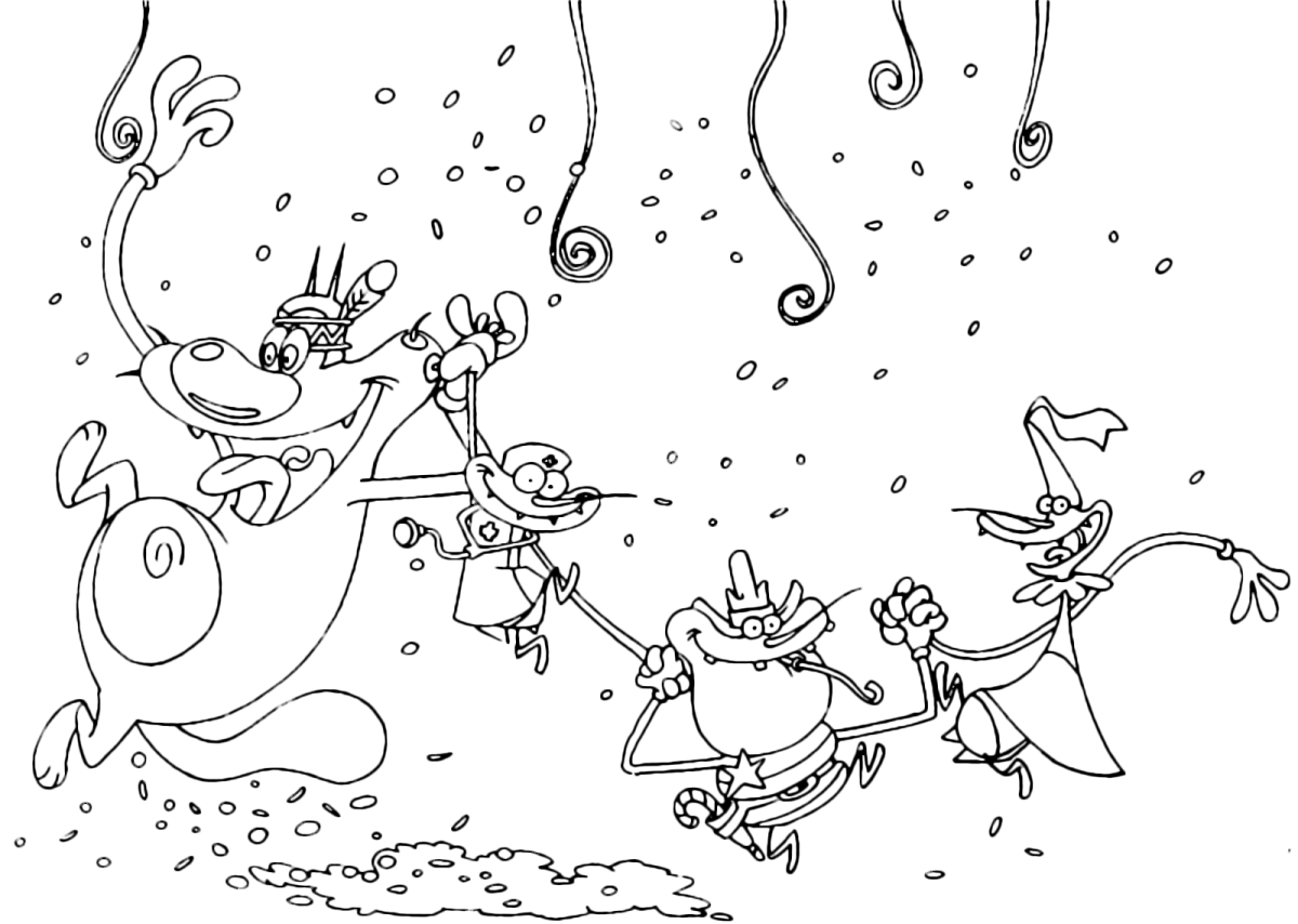 Раскраска Огги и кукарачи