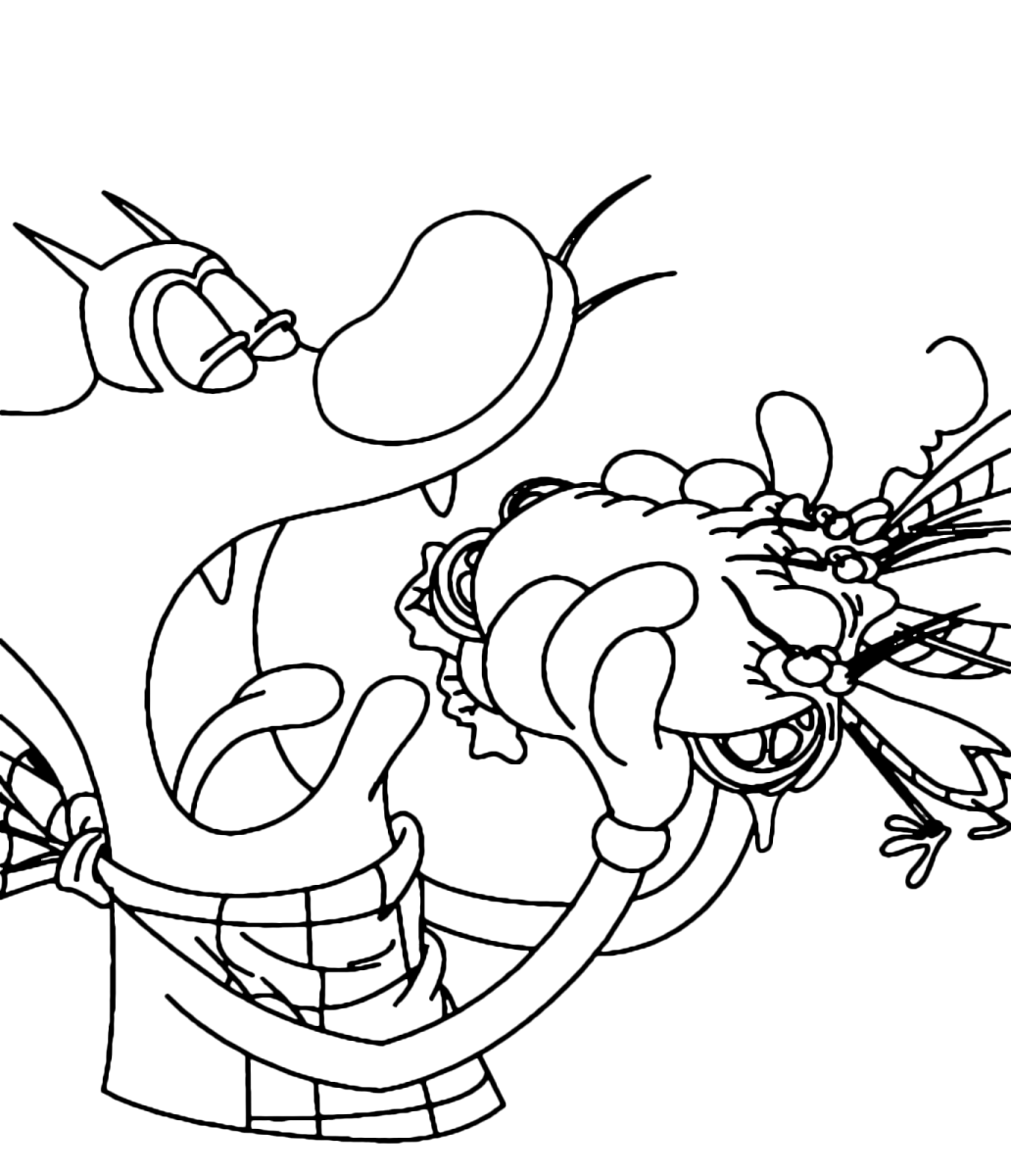 Оди и тараканы раскраска