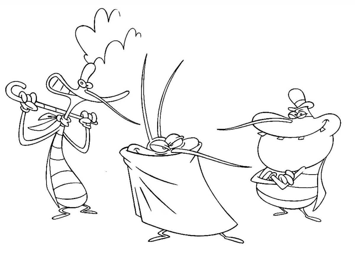 ОГИ И И тараканы раскраска