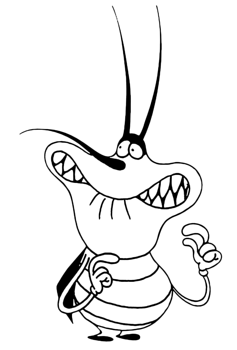 Раскраска из мультика Огги и тараканы
