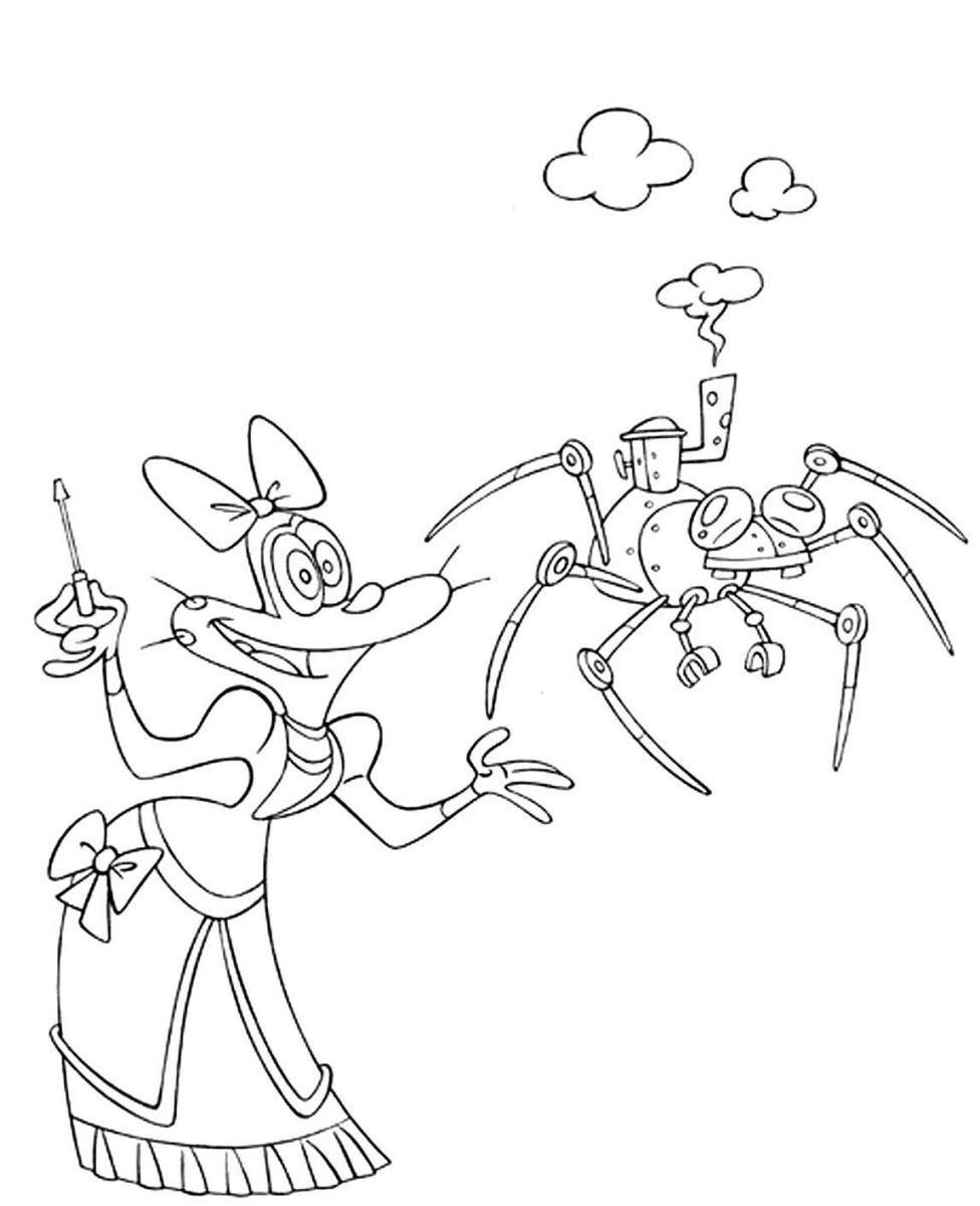 Разукрашки Огги и Кукарача