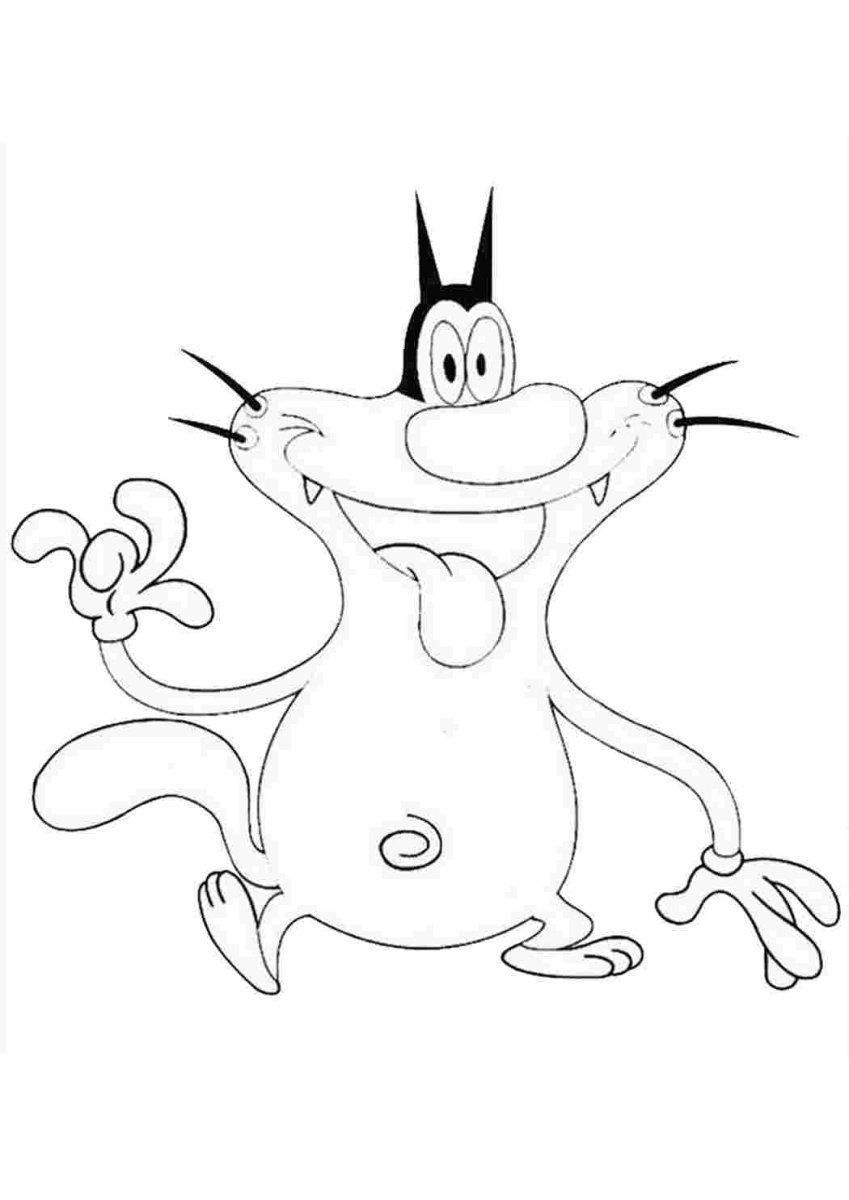 Раскраски Огги и тараканы Джек