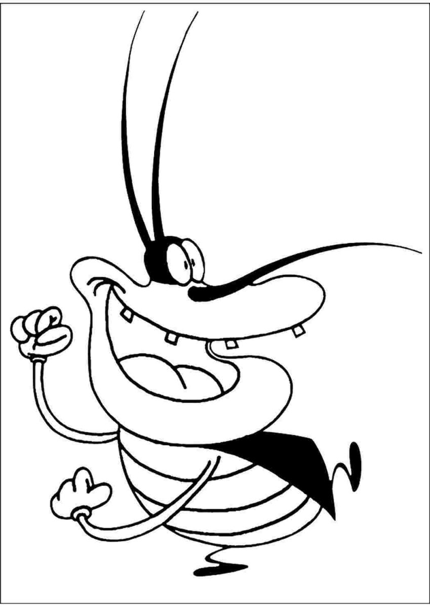 Раскраска Огги и тараканы